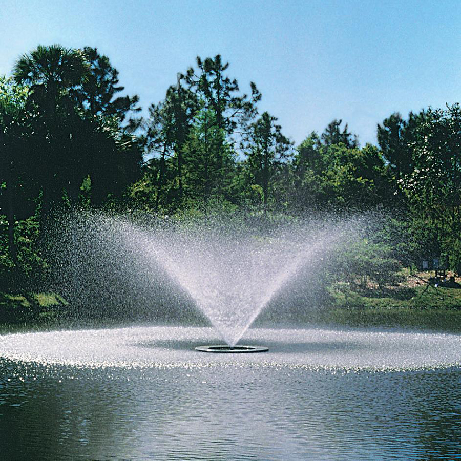 Custom Built Floating Lake Fountains Vertex Aquatic Solutions   Vertex Funneljet Fountain 